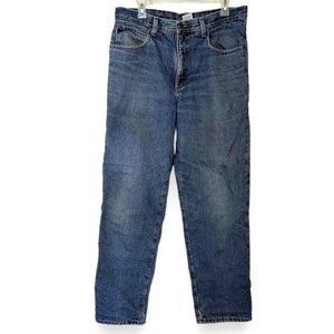 LL Bean Lined Blue Jeans Straight Leg Pants Mens Size 36 x 32